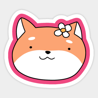 Flower Shiba Face Sticker